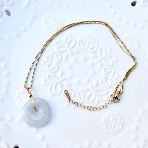 Jadeite Peace Buckle Necklace - Jade jewelry - Style 1 2 4 - Picture 7 of 9